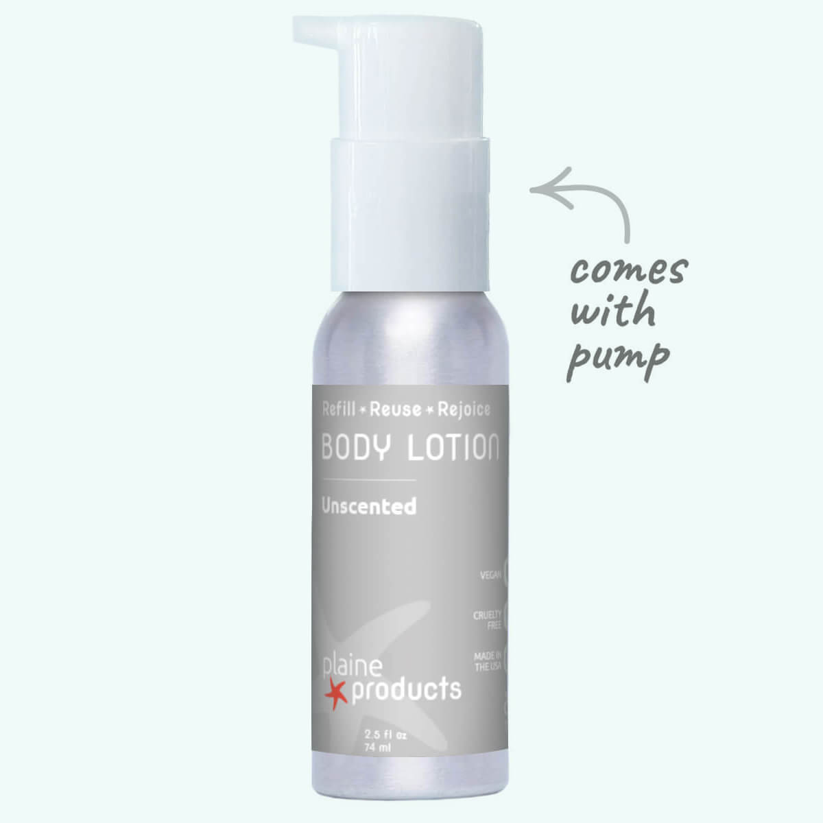 Refillable Body Lotion 16oz and 2.5oz Sizes
