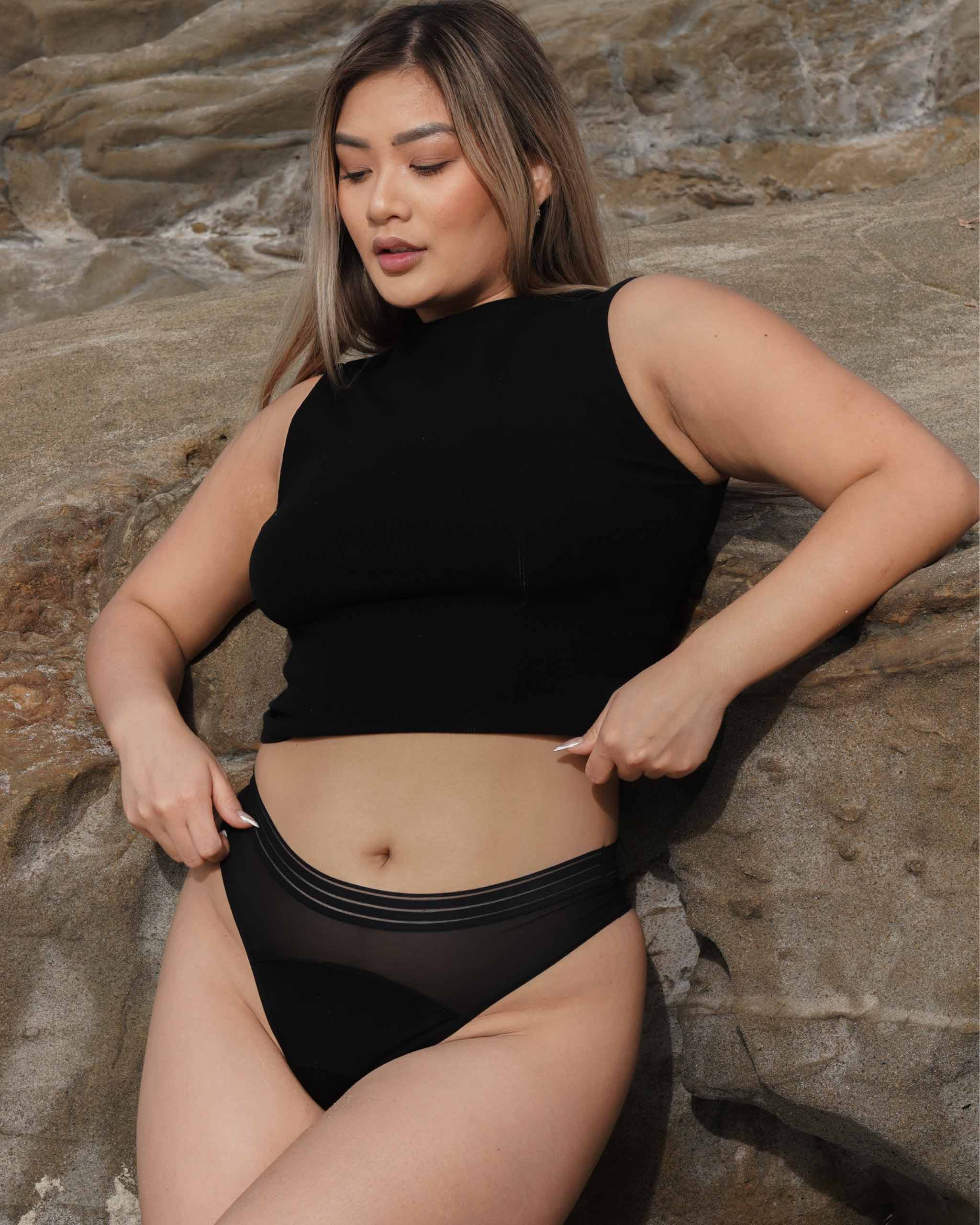 Leakproof Period Mesh Thong