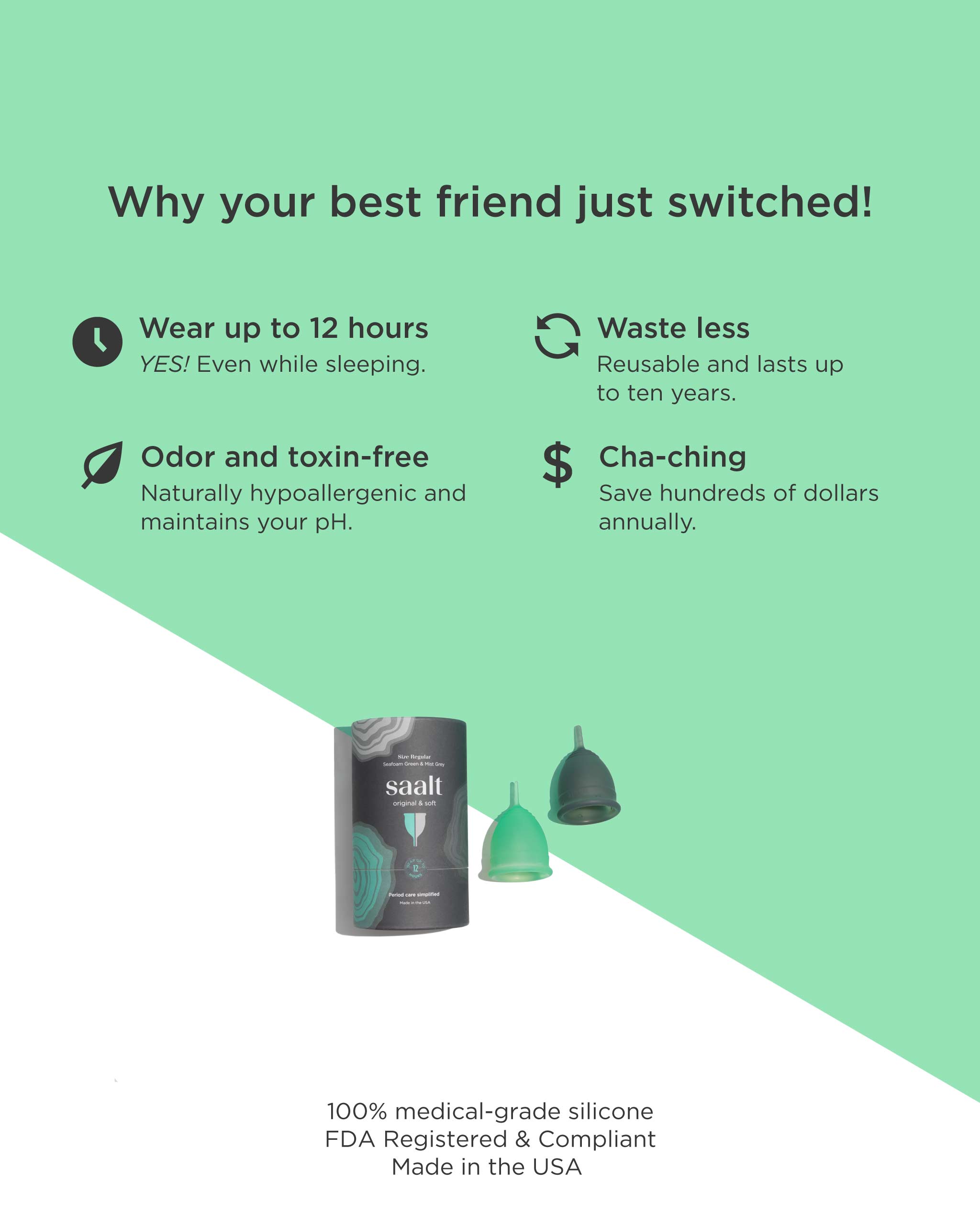 Saalt Menstrual Cup Twin Pack