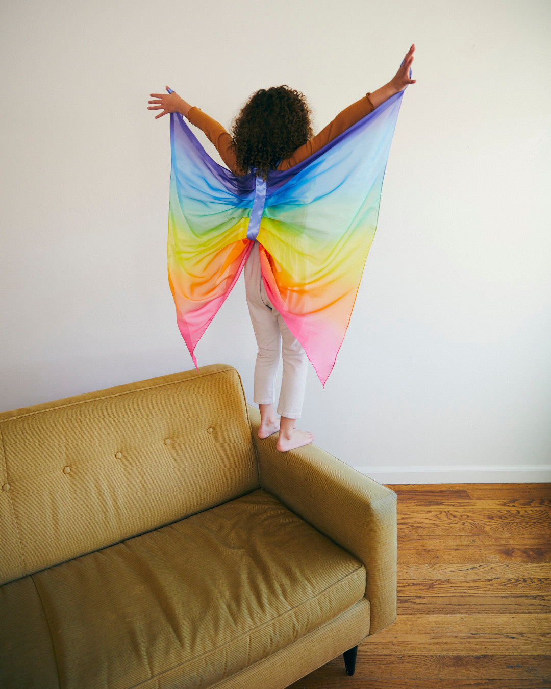 Rainbow Silk Butterfly Wings for Dress-Up and Play