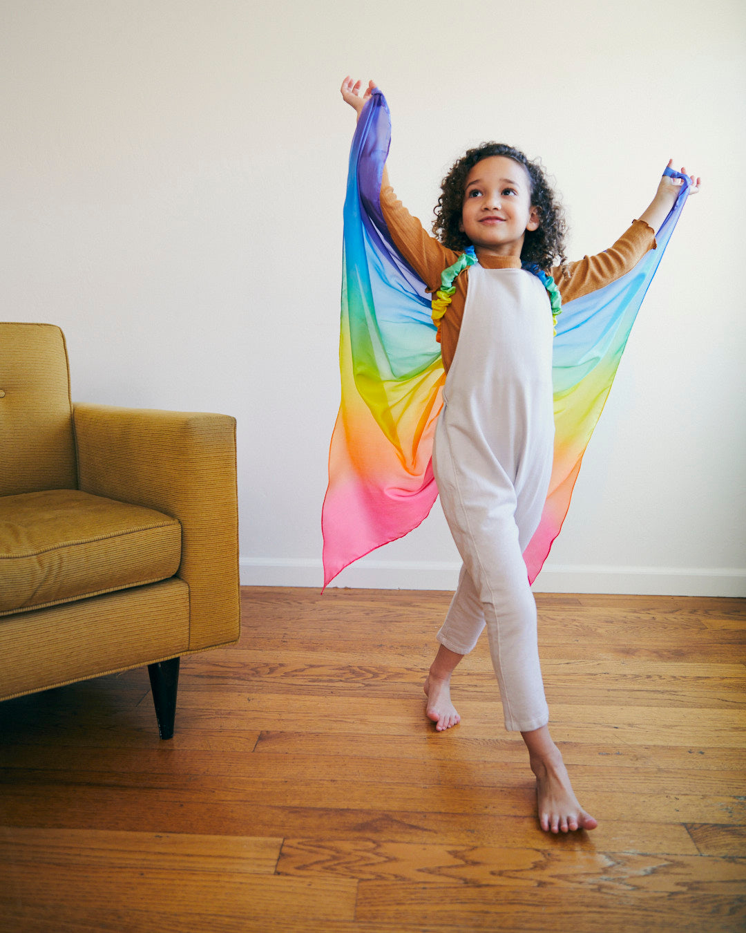 Rainbow Silk Butterfly Wings for Dress-Up and Play