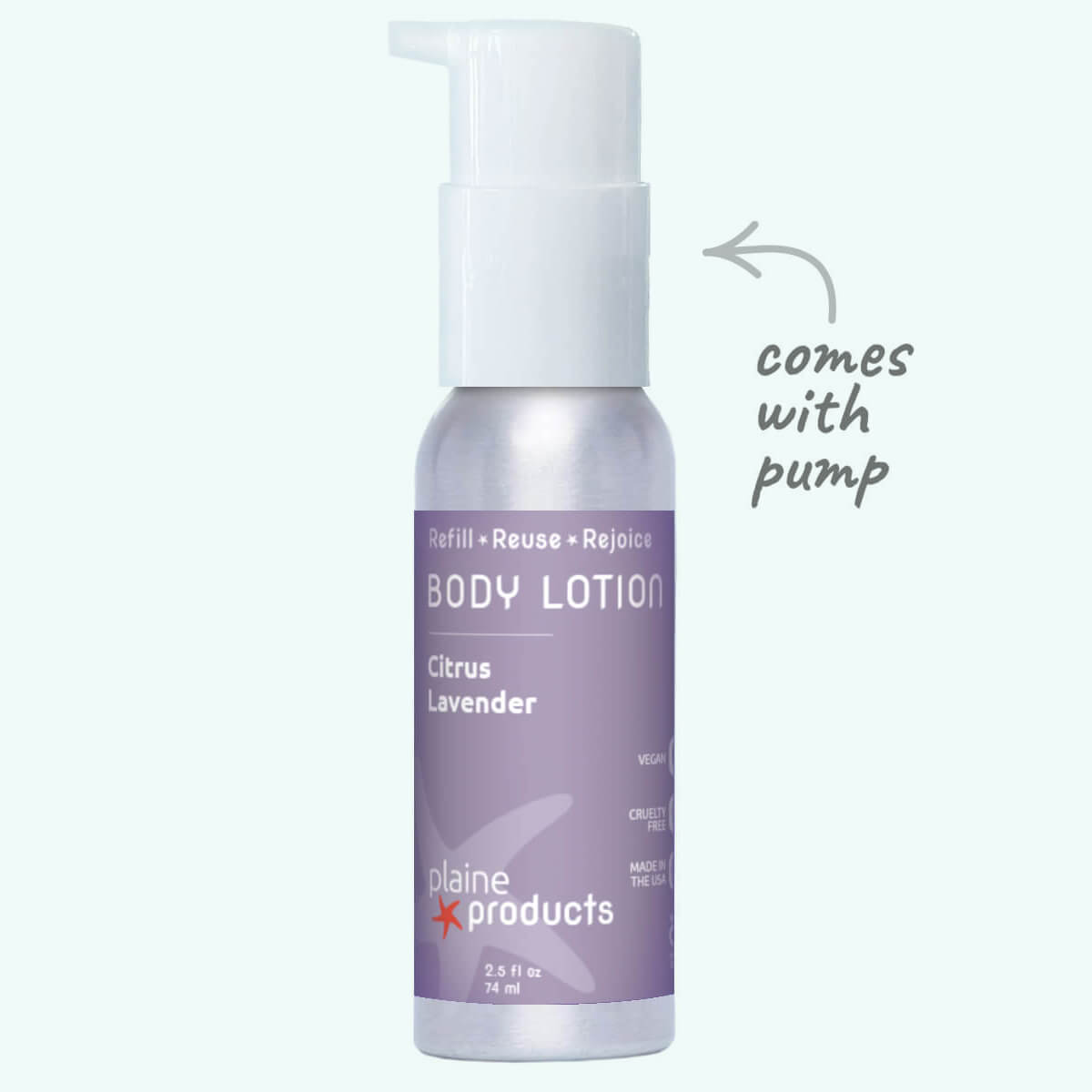 Refillable Body Lotion 16oz and 2.5oz Sizes