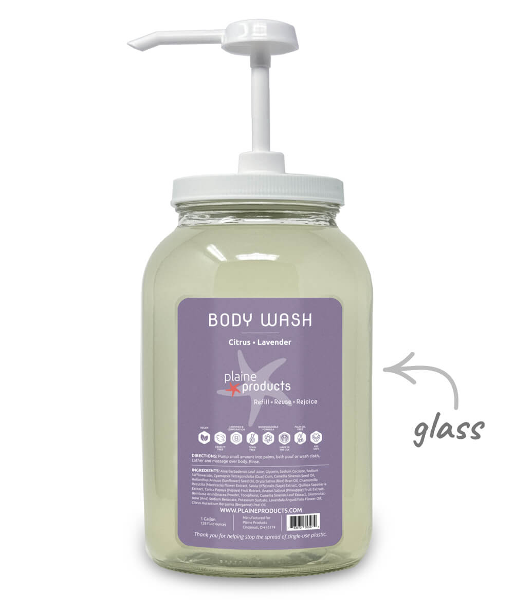 Refillable Natural Body Wash 16oz and 2.5oz Sizes