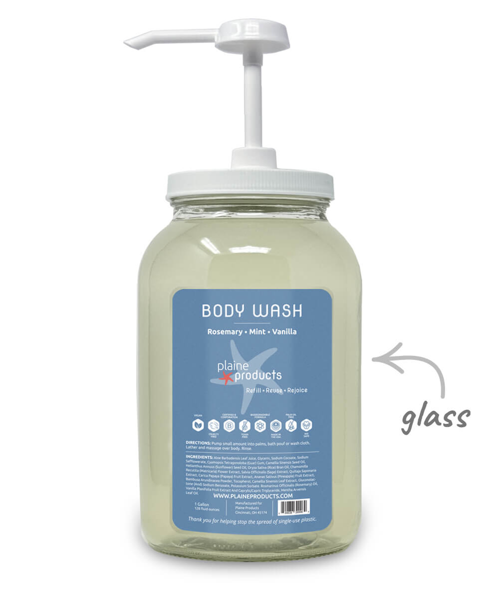 Refillable Natural Body Wash 16oz and 2.5oz Sizes