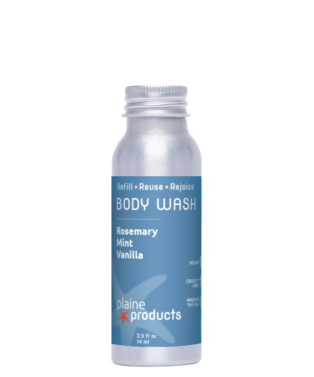 Refillable Natural Body Wash 16oz and 2.5oz Sizes