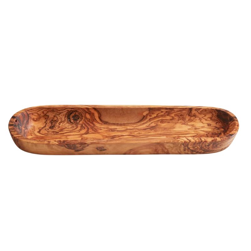 Italian Olivewood Oval Boat Bowl