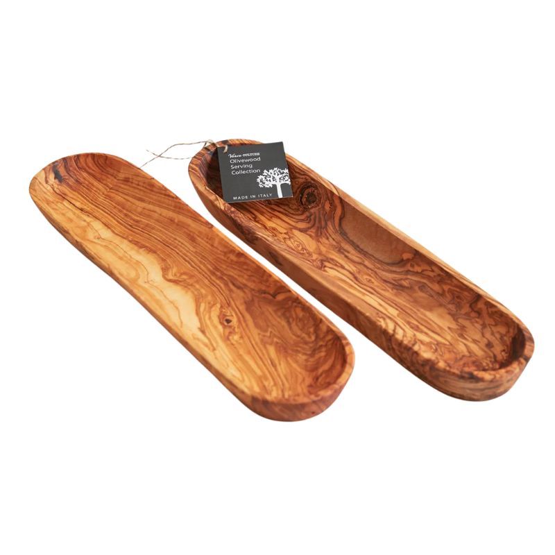 Italian Olivewood Oval Boat Bowl