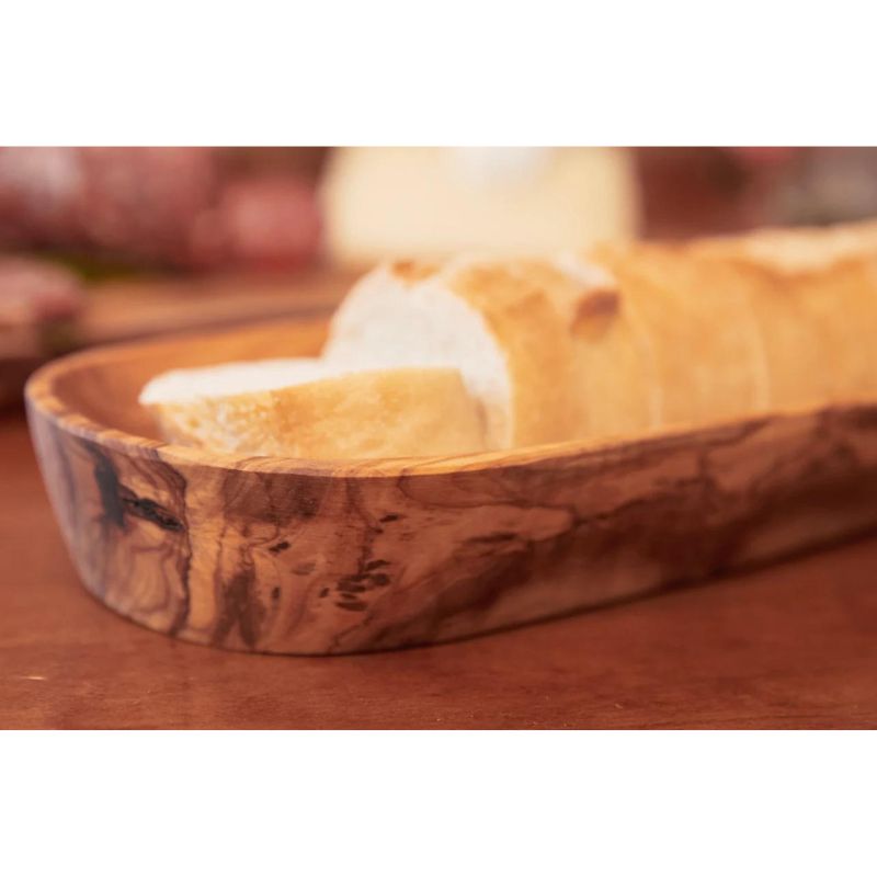 Italian Olivewood Oval Boat Bowl