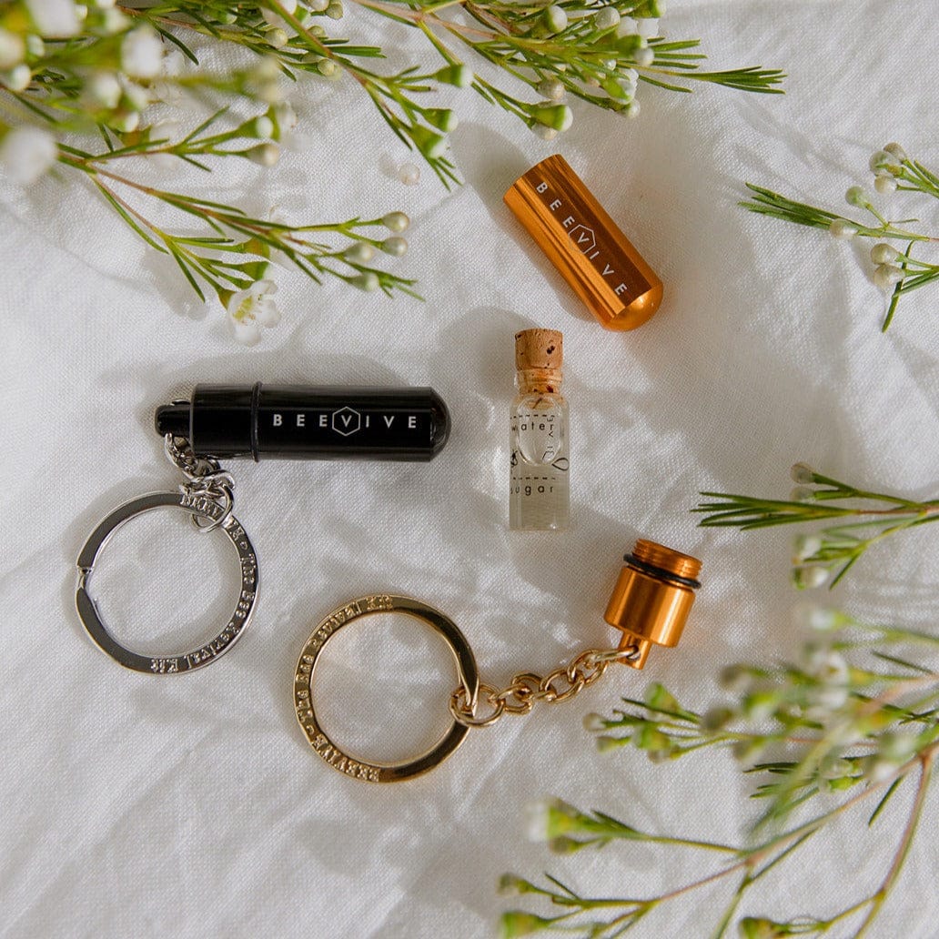 Beevive Bee Revival Kit - Butterfly & Bee Reviver, Keychain, Black or Gold